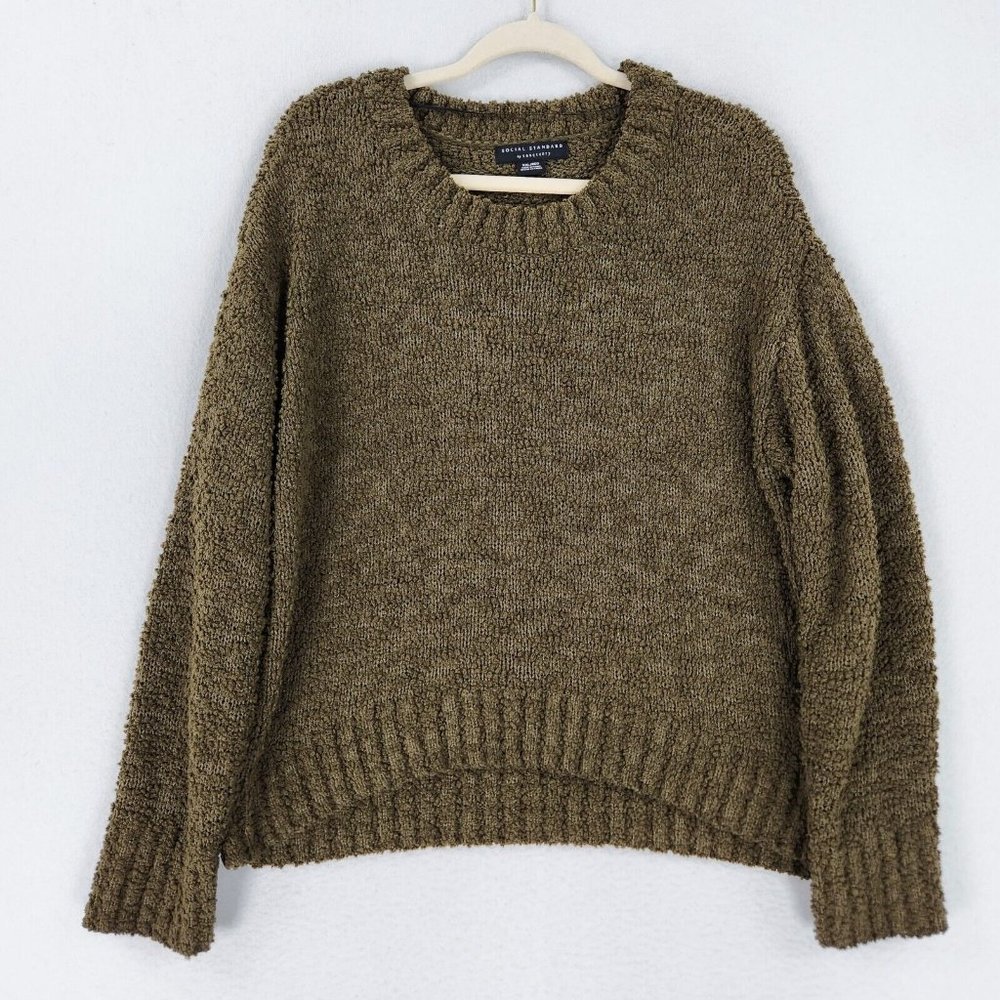 Sanctuary Olive Green Cozy Crewneck Sweater